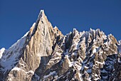 France, Haute Savoie, Mont Blanc valley, Chamonix Mont Blanc, view from Montenvers railway station, The Drus (3754 m)