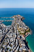 France, Manche, Granville, the Roc and the Pointe du Roc (aerial view)