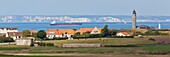 France, Pas de Calais, Cote d'Opale, Audinghen, lighthouse of Cap Gris Nez and english coast distance of only 30 kilometers