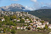 France, Var, Verdon Regional Nature Park, Trigance village overlooking the Jabron valley