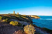 France, Cotes d'Armor, Plevenon, Frehel Cape and its lighthouses