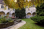 France, Jura, Poligny, rue Pasteur, Hotel-Dieu, the cloister