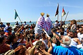 France, Bouches du Rhone, Camargue Regional Natural Park, Saintes Maries de la Mer, May pilgrimage, procession to the sea