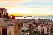 France, Bouches du Rhone, Marseille, general view from the Notre Dame de la Garde basilica