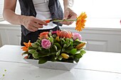 Making floral arrangement