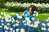 Woman enjoying spring garden