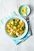 Kedgeree mit geräuchertem Schellfisch