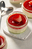 Panna cotta with strawberry puree