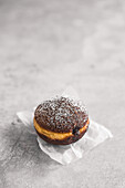 Chocolate doughnuts with berry filling