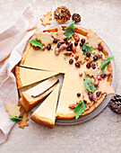 Roasted almond cheesecake