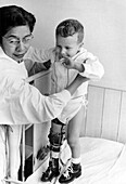 Child on polio ward, 1955