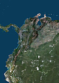 Colombia and Ecuador, satellite image