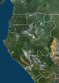 Gabon and Equatorial Guinea, satellite image