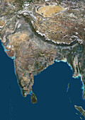 Indian subcontinent, satellite image