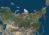 Russia and Northern Asia, satellite image