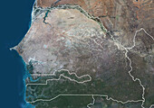 Senegal and Gambia, satellite image