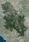 Serbia, satellite image