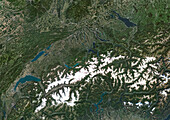 Switzerland, satellite image