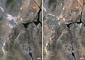 Las Vegas in 1984 and 2022, satellite image