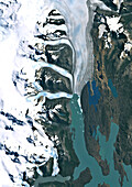 Upsala Glacier, Argentina in 2021, satellite image