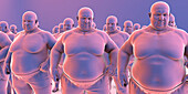 Clones of overweight people, illustration