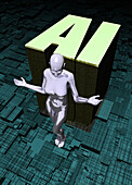 AI in robotics, conceptual illustration