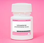 Container of vitamin B5 pantothenic acid
