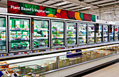 Vegetarian aisle in supermarket