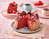 Raspberry and chocolate charlotte