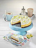 American lime cake with biscuit base