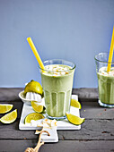 Lime, hemp and coconut milk smoothie