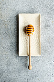 Honey on a wooden spoon