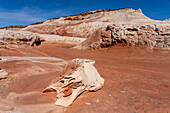 Erodierter Navajo-Sandstein in der White Pocket Recreation Area, Vermilion Cliffs National Monument, Arizona