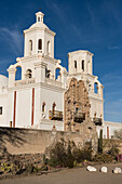 Mission San Xavier del Bac, Tucson Arizona. Built in Baroque style with Moorish and Byzantine architecture.