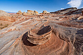 Erodierte Navajo-Sandsteinformation in der White Pocket Recreation Area, Vermilion Cliffs National Monument, Arizona