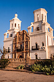 Mission San Xavier del Bac, Tucson Arizona. Built in Baroque style with Moorish and Byzantine architecture.