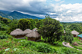 Thatched-roof cottages at the youth camp of The Church of Jesus Christ of Latter-day Saints in Bonao, Dominican Republic.