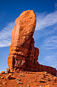 The Thumb, a sandstone rock formation in the Monument Valley Navajo Tribal Park in Arizona.