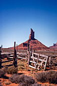 An old corral gate in the Monument Valley Navajo Tribal Park in Arizona.