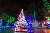 Millionen von Weihnachtslichtern schmücken den Ibero-Amerikanischen Park in Santo Domingo, Dominikanische Republik