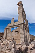Ruins of the Cook Bank building, completed in 1908, in the ghost town of Rhyolite, Nevada.