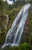 The Salto de Aguas Blancas waterfall in the mountains of Valle Nuevo National Park in the Dominican Republic.