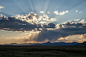Afternoon sunrays over the Granite Mountains in Wyoming