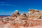 A teepee-shaped sandstone rock formation in the White Pocket Recreation Area, Vermilion Cliffs National Monument, Arizona.