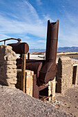 Ruins of the historic Harmony borax processing plant at Furnace Creek in Death Valley National Park in California.