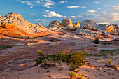 Hikers in the White Pocket Recreation Area, Vermilion Cliffs National Monument, Arizona.
