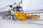 Snowplow vehicle working in Rovaniemi