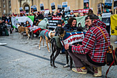 Thousands of people demonstrate in Spain to demand an end to hunting with dogs, Zaragoza, Spain