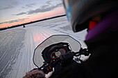 Snowmobile sunset tour with Arctic Lifestyle, Rovaniemi, Lapland, Finland.