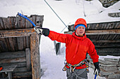 Ice Climbing in Pyha, Lapland, Finland